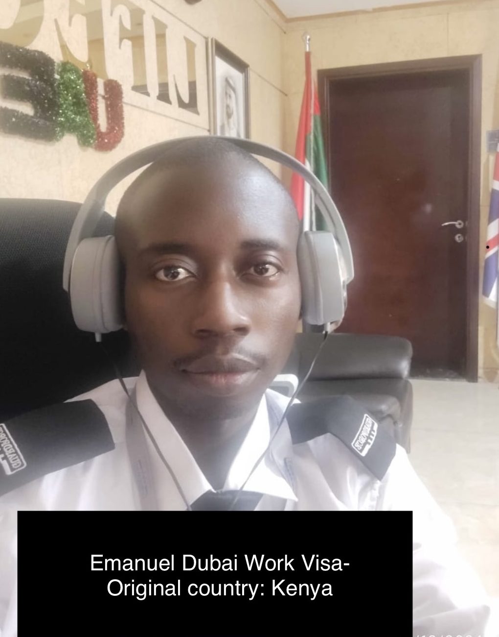 Emmanuel from Kenya - Dubai warehouse security role